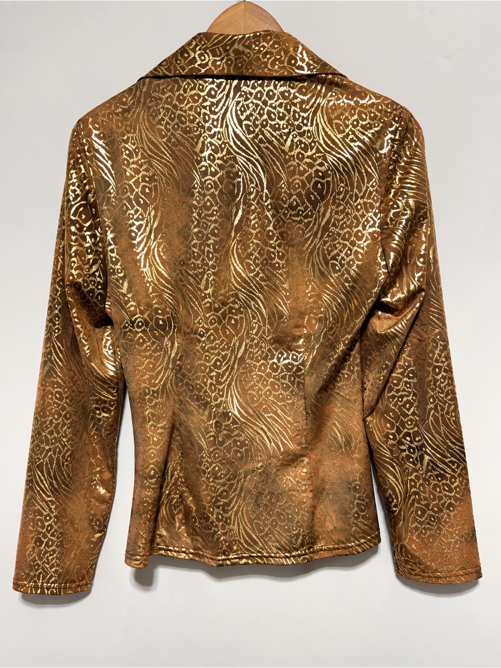 Vintage Ribkoff Trends Gold Metallic Ruched Rhinestone Party Top Size 8 - Picture 5 of 9